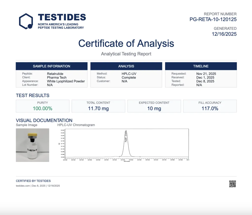 PHARMA TECH LABS – RETATRUTIDE 10MG - Image 3